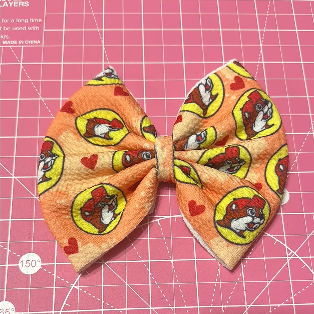 Orange Buc-ee Character Hair Bow
